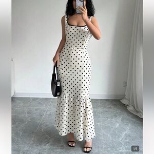 SHEIN Black and White Polka Dot Dress